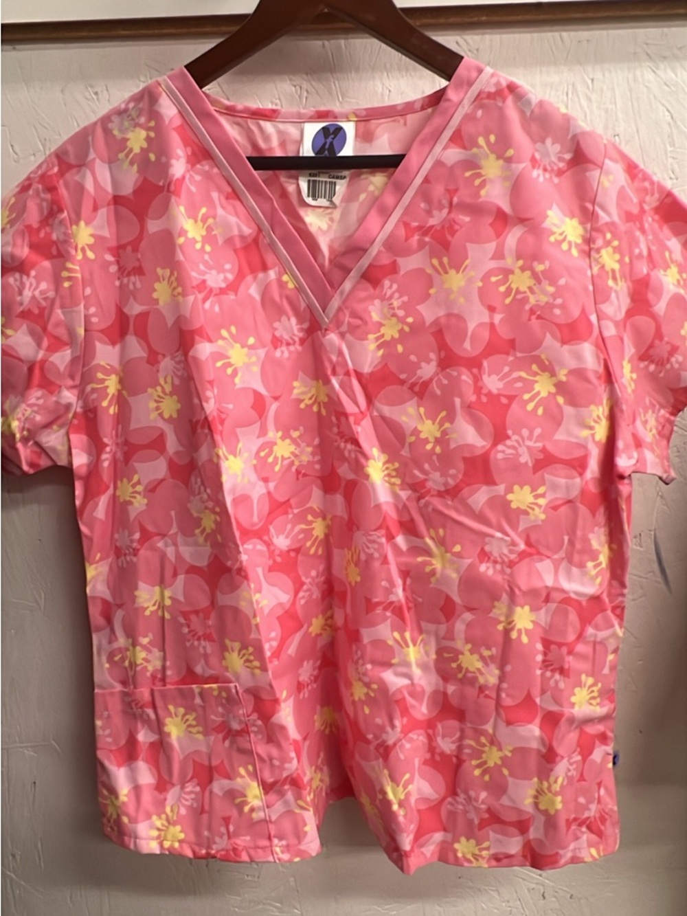 Adrienne Landau Pink Floral V-Neck Women's Top